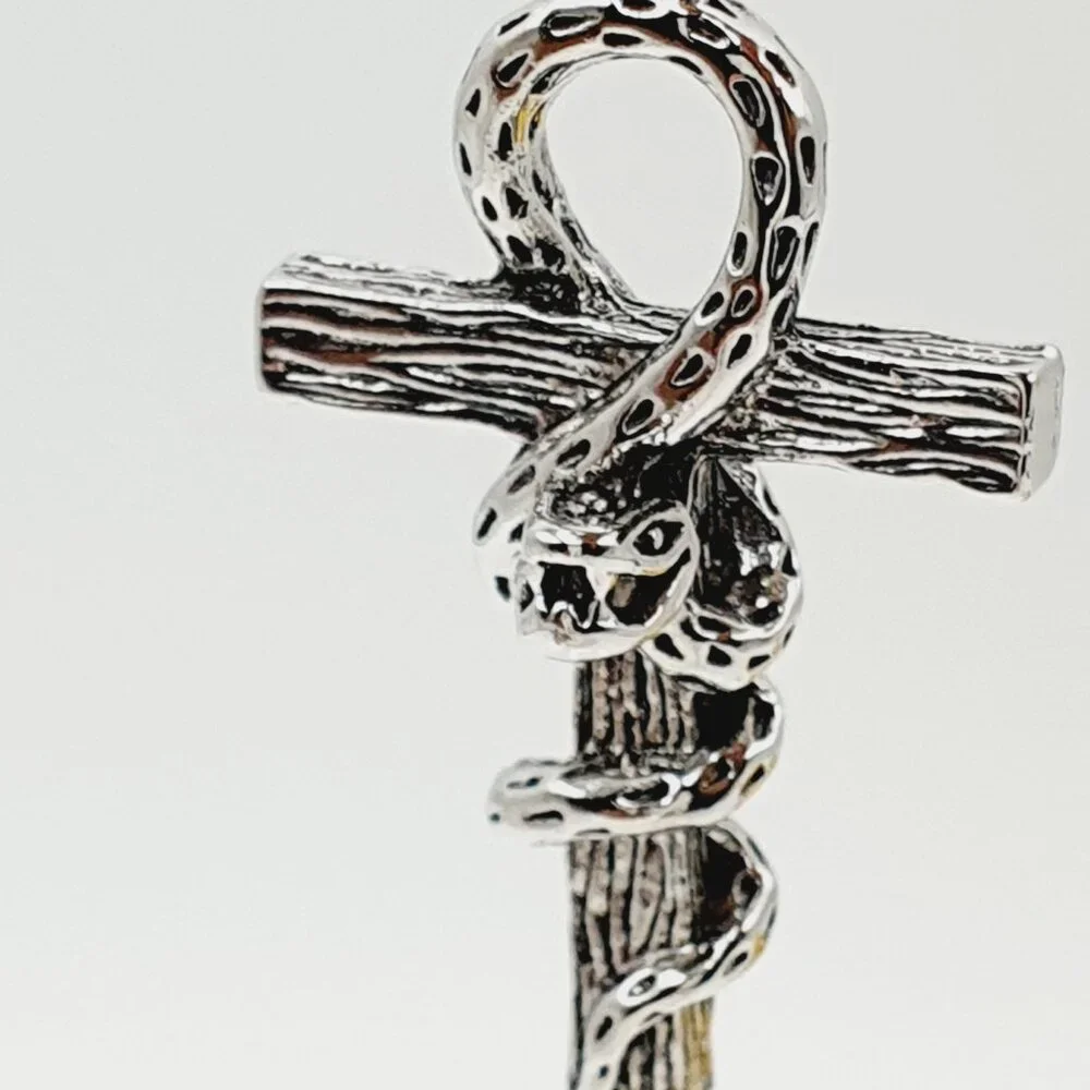😍Gothic Snake Wrapped Cross Necklace for Men, BL55590026